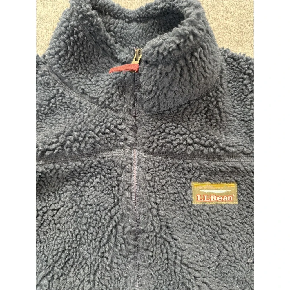 L.L. Bean Fleece Vest Womens Medium Blue Moutain Pile Sherpa Full Zip Outdoor - Picture 4 of 7